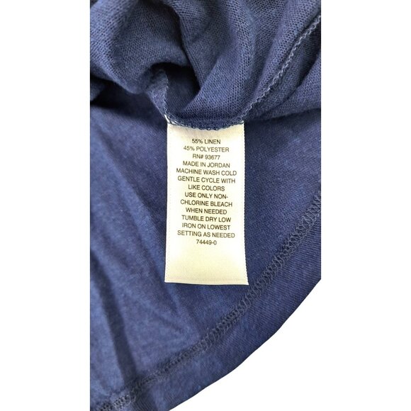 A.N.A Tank Top Blue Sleeveless Scoop Neck Women Medium Linen Blue New Approach - Picture 4 of 5